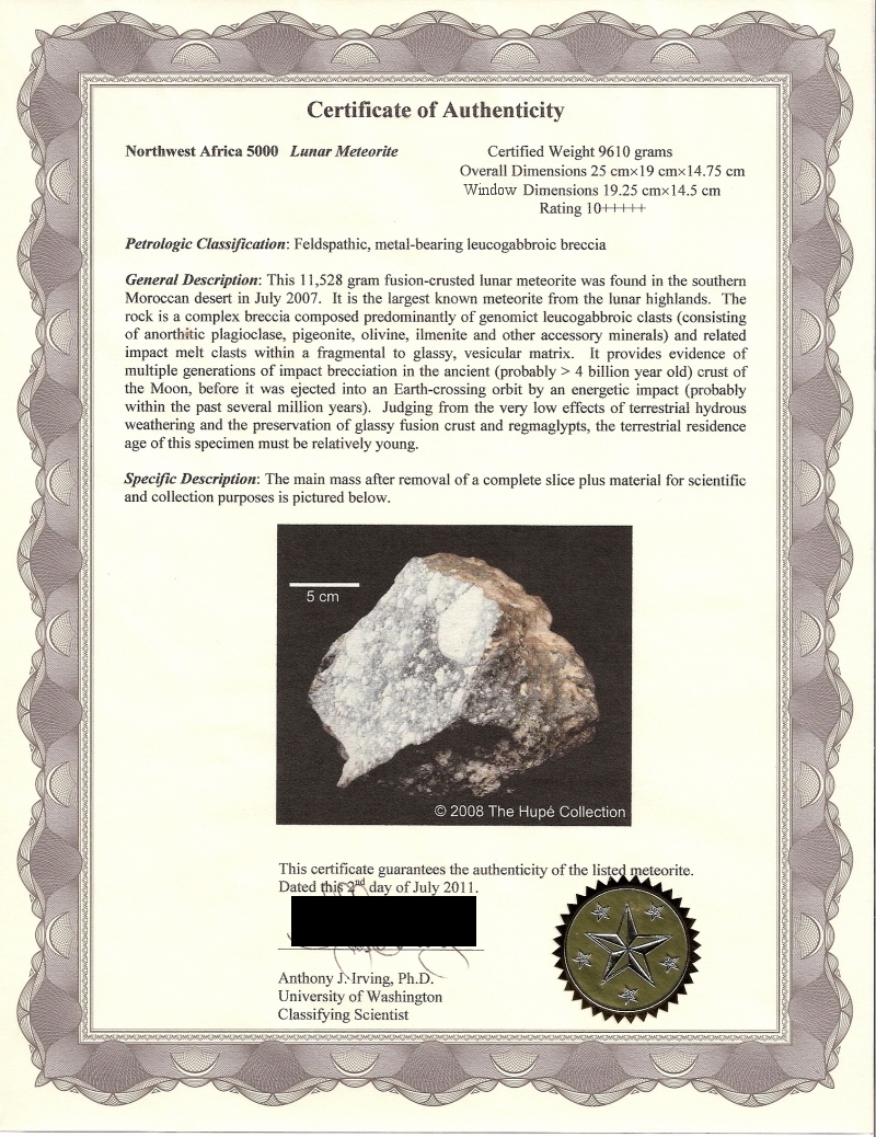 Certificate of Authenticity