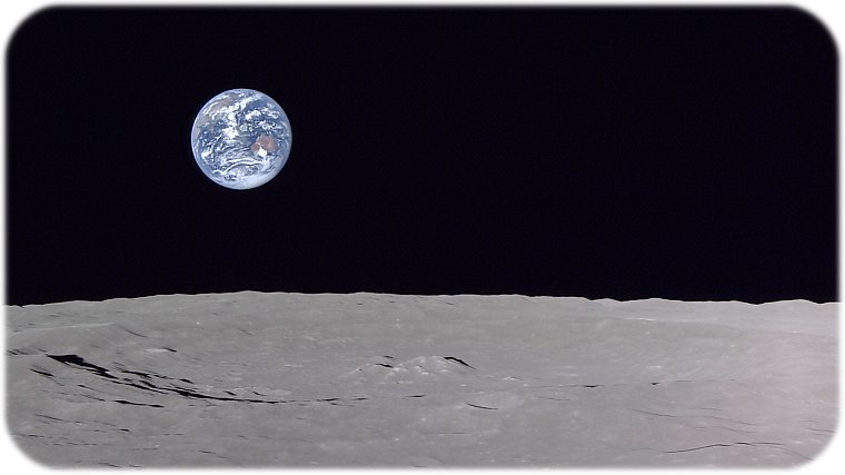 Earth as seen from the lunar surface of the moon